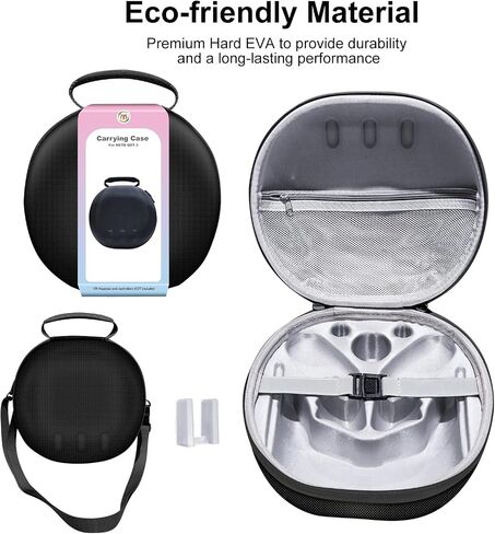 Hard Case Compatible with Meta Oculus Quest 3 VR Gaming Headset&Touch Controllers,Waterproof Shockproof Carrying Bag with Mesh Pocket for Travel and Home Storage Case (Black) in Saudi Arabia