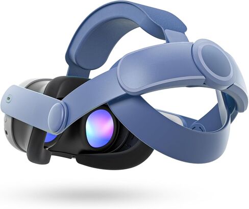 الأشرطة المتوافقة مع حزام الرأس Quest 3 لحزام الرأس Meta Quest 3، حزام الرأس الصلب المريح من إكسسوارات الواقع الافتراضي - أحزمة النخبة - أزرق عنصري in Kuwait