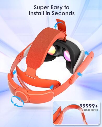 Straps Compatible for Quest 3 Head Strap for Meta Quest 3 Headstrap Solid Comfortable vr Accesssories Elite Straps - Elemental Blue in Saudi Arabia