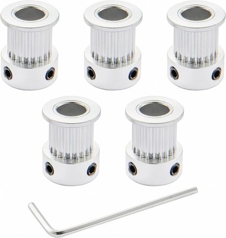 GT2 Timing Pulleys 20 Teeth 6.35mm Bore 6mm Width for 3D Printer 2mm Pitch Aluminum Timing Belt Pulley Wheel with Allen Wrench (Pack of 5Pcs) in Saudi Arabia