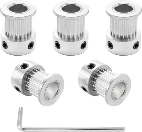 GT2 Timing Pulleys 20 Teeth 6.35mm Bore 6mm Width for 3D Printer 2mm Pitch Aluminum Timing Belt Pulley Wheel with Allen Wrench (Pack of 5Pcs) in Saudi Arabia