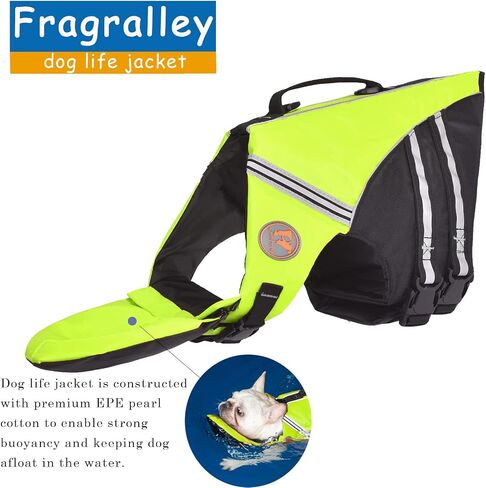 French Bulldog Life Jacket, High Flotation Dog Life Vest for Swimming Boating, Reflective Dog Swim Vest with Chin Float and Rescue Handle (Chest Girth: 17" to 30",Weight: 17" to 28" LB) in Saudi Arabia