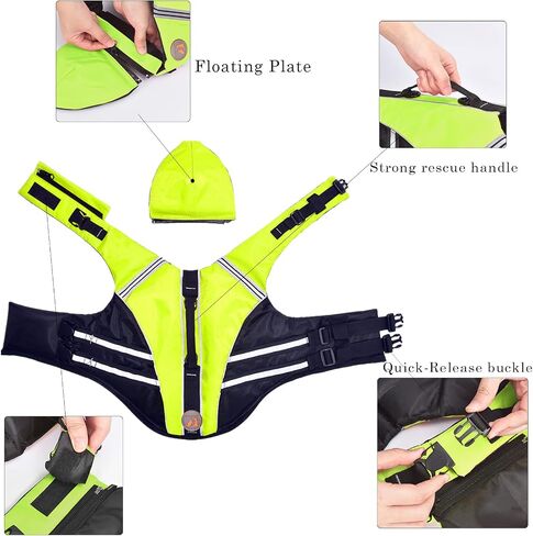 French Bulldog Life Jacket, High Flotation Dog Life Vest for Swimming Boating, Reflective Dog Swim Vest with Chin Float and Rescue Handle (Chest Girth: 17" to 30",Weight: 17" to 28" LB) in Saudi Arabia