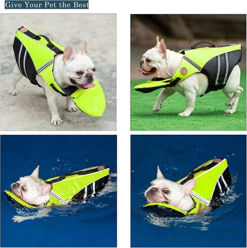 French Bulldog Life Jacket, High Flotation Dog Life Vest for Swimming Boating, Reflective Dog Swim Vest with Chin Float and Rescue Handle (Chest Girth: 17" to 30",Weight: 17" to 28" LB) in Saudi Arabia