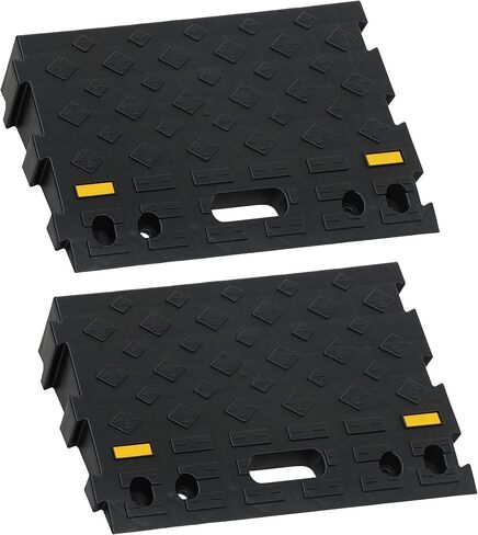 BISupply Rubber Curb Ramp 4 Inch Rise Wedge Set - 2pk Car Ramps Interlocking Curb Ramps for Driveway and Sidewalk in Saudi Arabia