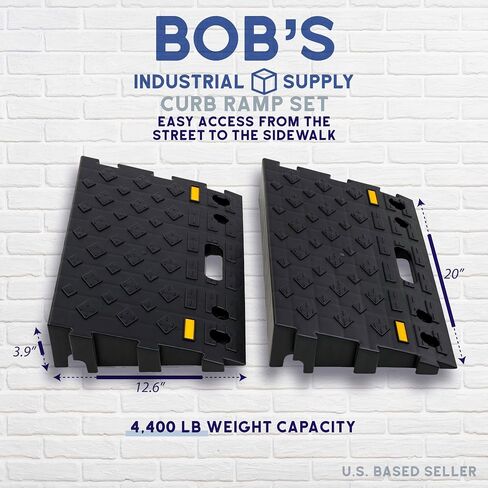 BISupply Rubber Curb Ramp 4 Inch Rise Wedge Set - 2pk Car Ramps Interlocking Curb Ramps for Driveway and Sidewalk in Saudi Arabia