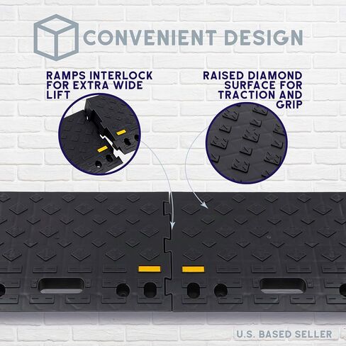 BISupply Rubber Curb Ramp 4 Inch Rise Wedge Set - 2pk Car Ramps Interlocking Curb Ramps for Driveway and Sidewalk in Saudi Arabia