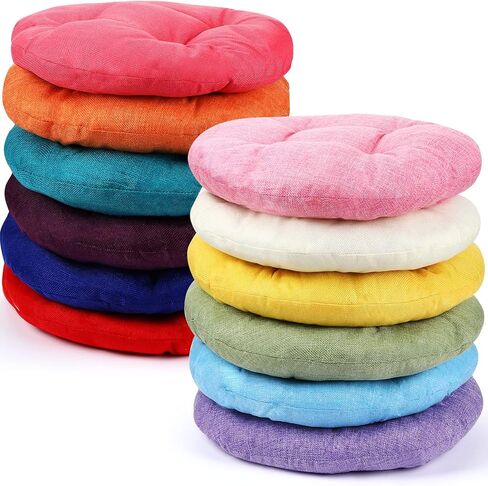 Geelin Tatuo 12 Pcs 15.7 Inch Round Floor Seat Cushions Floor Pillow Color Linen Chair Pad for Kids Students School Classroom Tatami Car Office in Saudi Arabia