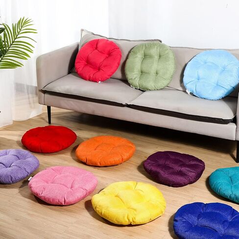 Geelin Tatuo 12 Pcs 15.7 Inch Round Floor Seat Cushions Floor Pillow Color Linen Chair Pad for Kids Students School Classroom Tatami Car Office in Saudi Arabia