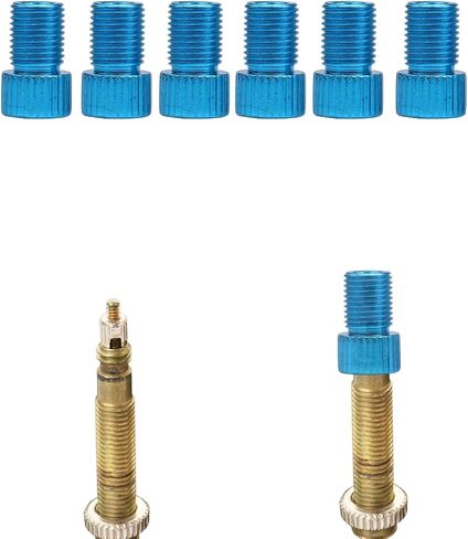 Presta to Schrader Valve Adapter for Bike, Inflate Presta Valve Tire with Air Compressor or Regular Bike Pump - 6 Pieces, Multiple Color Options (Black) in Saudi Arabia
