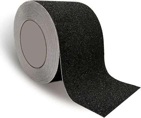 Heavy Duty Anti Slip Tape, 4 Inch x 35Ft Black Grip Tape for Stairs Outdoor Waterproof Non Skid Safety Walk Abrasive Adhesive Tape for Outdoor Indoor Stairs Steps Ramps Treads Floors Boats Skateboard in Saudi Arabia