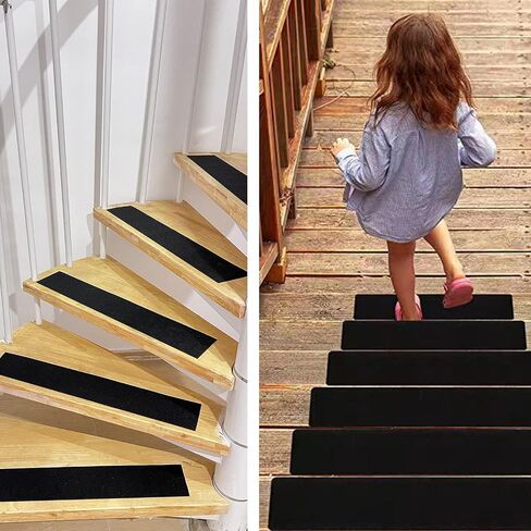 Heavy Duty Anti Slip Tape, 4 Inch x 35Ft Black Grip Tape for Stairs Outdoor Waterproof Non Skid Safety Walk Abrasive Adhesive Tape for Outdoor Indoor Stairs Steps Ramps Treads Floors Boats Skateboard in Saudi Arabia