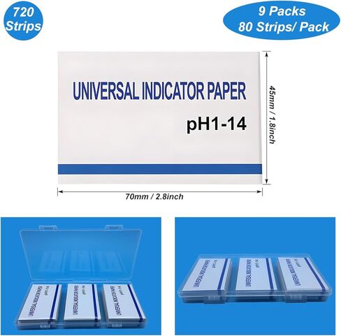 4 Pack pH Test Strips Universal pH 1-14 Test Paper Litmus Test Paper 320 Strips for Saliva Urine Water Soil and Chemistry Experiments in Kuwait