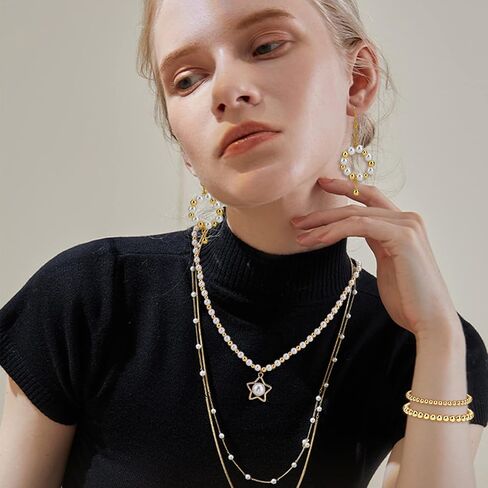 PH PandaHall 300PCS 18k Gold Plated Round Beads, 5 Sizes Smooth Long-Lasting Spacer Beads Metal Round Beads Brass Loose Beads for DIY Bracelet Necklace Earring Jewelry Making, 2/3/4/5/6mm in Saudi Arabia