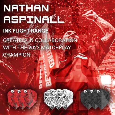 Target Darts Nathan Aspinall Ink Design Ten-X Dart Flights - مجموعة من 3 مجموعات (9 في المجموع) in Saudi Arabia