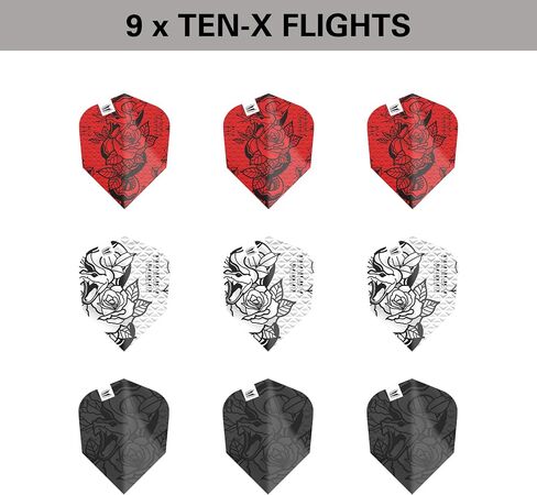 Target Darts Nathan Aspinall Ink Design Ten-X Dart Flights - مجموعة من 3 مجموعات (9 في المجموع) in Saudi Arabia