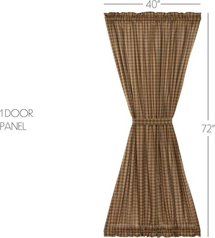 VHC Brands Cedar Ridge Bordered or Scalloped Window Treatment Curtain, Valance, Panel, Tiers, Door Panel, Swag Sets, Asstd. Sizes, Styles (Valance 16x60, Cedar Green Patchwork) in Saudi Arabia