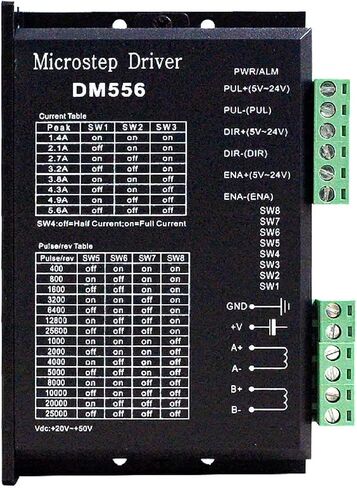 CNC Digital Microstep Driver DM542 Stepper Motor Controller 2-Phase Digital Stepper Motor Driver 20-50V DC Max 4.2A for Nema 17, Nema 23 and Nema 34 Series Stepper Motor, Replace M542 M542H in Saudi Arabia