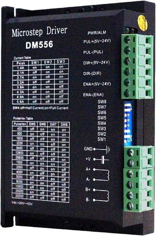 CNC Digital Microstep Driver DM542 Stepper Motor Controller 2-Phase Digital Stepper Motor Driver 20-50V DC Max 4.2A for Nema 17, Nema 23 and Nema 34 Series Stepper Motor, Replace M542 M542H in Saudi Arabia