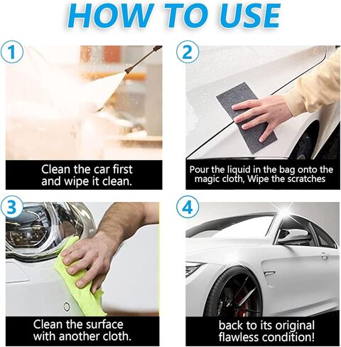 قماش نانو، قماش لامع، قماش نانو لامع لخدوش السيارة، قماش لامع مع وظيفة إصلاح الخدوش والتلميع (3 قطع) in Kuwait