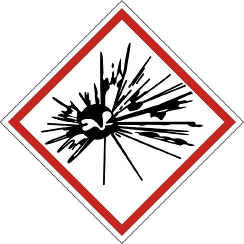 National Marker GHS402AP GHS Label, Exploding Bomb, 4 inches x 4 inches, PS Vinyl, Pak5 in Saudi Arabia