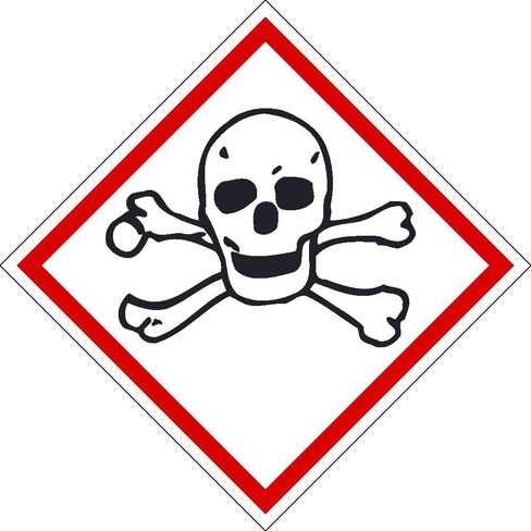 NMC National Marker GHS405AP GHS Label, Skull & Crossbones, 4 inches x 4 inches, PS Vinyl, Pak5 in Saudi Arabia
