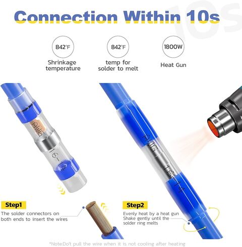 Haisstronica 400PCS White Solder Seal Wire Connectors,Waterproof Wire Connectors, Insulate Heat Shrink Butt Connectors for Watercraft,Electrical,Electronics 26-24 in Saudi Arabia