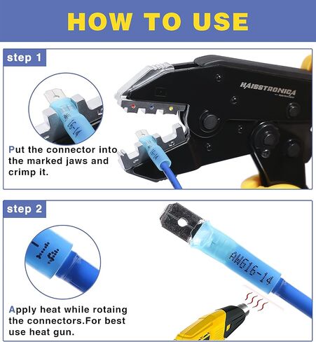 haisstronica 560PCS Heat Shrink Spade Connectors, AWG 22-10 Male Female Wire Spade Terminals, Quick Disconnect Wire Connectors Kit in Saudi Arabia
