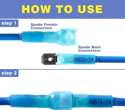 haisstronica 560PCS Heat Shrink Spade Connectors, AWG 22-10 Male Female Wire Spade Terminals, Quick Disconnect Wire Connectors Kit in Saudi Arabia