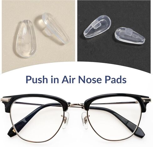 5 Pairs Eyeglass Nose Pads Push in Nose Pads for Eyeglasses Silicone Air Chamber Eye Glasses Noses Pad Non Slip Replacement Noses Piece with Cleaning Cloth (Clear,14.2mm) in Saudi Arabia
