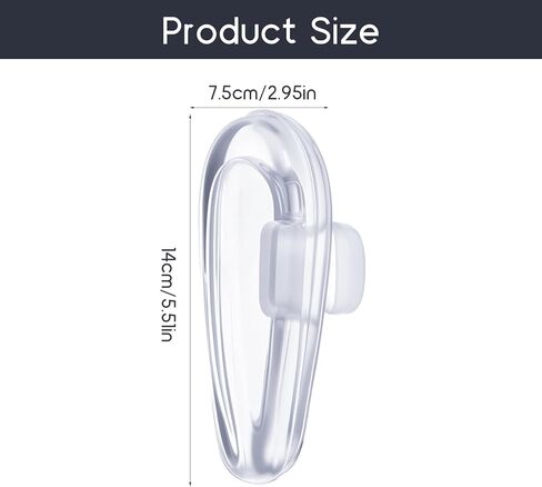 5 Pairs Eyeglass Nose Pads Push in Nose Pads for Eyeglasses Silicone Air Chamber Eye Glasses Noses Pad Non Slip Replacement Noses Piece with Cleaning Cloth (Clear,14.2mm) in Saudi Arabia