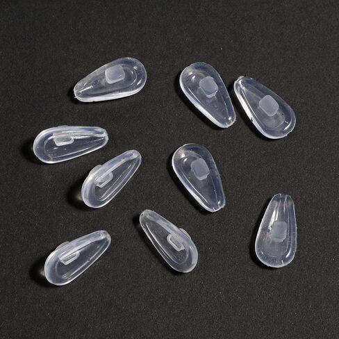 5 Pairs Eyeglass Nose Pads Push in Nose Pads for Eyeglasses Silicone Air Chamber Eye Glasses Noses Pad Non Slip Replacement Noses Piece with Cleaning Cloth (Clear,14.2mm) in Saudi Arabia