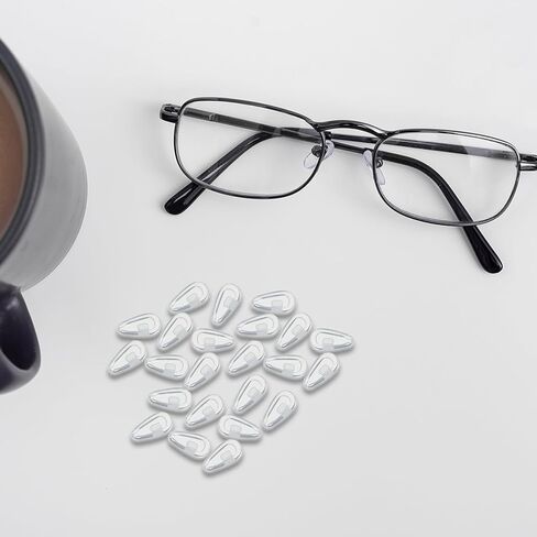 5 Pairs Eyeglass Nose Pads Push in Nose Pads for Eyeglasses Silicone Air Chamber Eye Glasses Noses Pad Non Slip Replacement Noses Piece with Cleaning Cloth (Clear,14.2mm) in Saudi Arabia