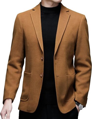 Mens Casual Suit Jacket Two Buttons Thick Autumn Winter Business Blazer Sport Coats in Kuwait