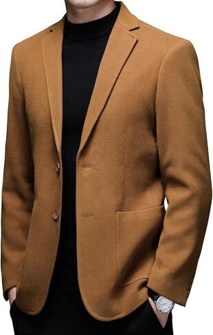 Mens Casual Suit Jacket Two Buttons Thick Autumn Winter Business Blazer Sport Coats in Kuwait