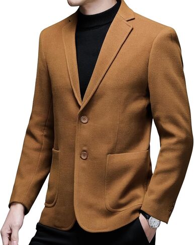 Mens Casual Suit Jacket Two Buttons Thick Autumn Winter Business Blazer Sport Coats in Kuwait