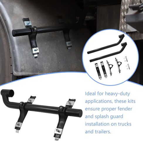Poly Fender Mounting Kit Black - Universal متوافق مع شاحنات ومقطورات - تناسب 19.5 "إلى 24.5" تطبيقات خلفية مزدوجة - تشمل جميع أجهزة التثبيت in Saudi Arabia