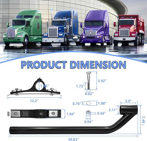 Poly Fender Mounting Kit Black - Universal متوافق مع شاحنات ومقطورات - تناسب 19.5 "إلى 24.5" تطبيقات خلفية مزدوجة - تشمل جميع أجهزة التثبيت in Saudi Arabia