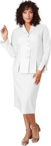 Roaman's Women's Plus Size Two-Piece Skirt Suit with Shawl-Collar Jacket in Saudi Arabia