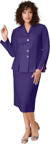 Roaman's Women's Plus Size Two-Piece Skirt Suit with Shawl-Collar Jacket in Saudi Arabia