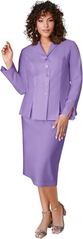 Roaman's Women's Plus Size Two-Piece Skirt Suit with Shawl-Collar Jacket in Saudi Arabia