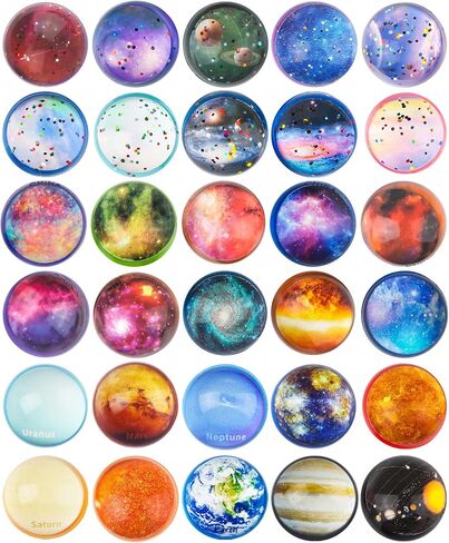 24 Pieces Bouncy Balls 32mm Bounce Balls 6 Styles High Bouncing Balls Toys for Kids Party Favors Birthdays Gift Classroom in Kuwait