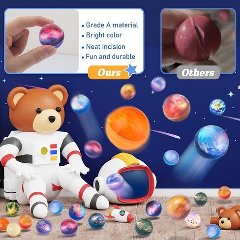 24 Pieces Bouncy Balls 32mm Bounce Balls 6 Styles High Bouncing Balls Toys for Kids Party Favors Birthdays Gift Classroom in Kuwait