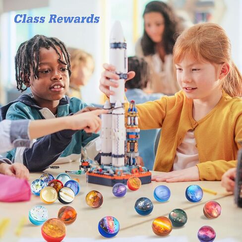 24 Pieces Bouncy Balls 32mm Bounce Balls 6 Styles High Bouncing Balls Toys for Kids Party Favors Birthdays Gift Classroom in Kuwait