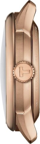 Tissot Womens Chemin des Tourelles Powermatic 80 34 mm 316L Stainless Steel case with Rose Gold PVD Coating Automatic Watches, Cream, Leather, 18 (T1392073603100) in Saudi Arabia