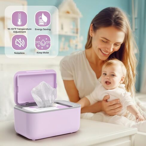 Baby Wipe Warmer, Wipe Warmer and Baby Wet Wipes Dispenser, Smart Precise Temperature Control Large Capacity Evenly Overall Heating Silence, Wipes Warmer for Babies Portable Wipe Warmer (White) in Saudi Arabia