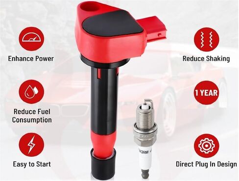 مجموعة شمعات الإشعال من CarBole UF242، استبدل C1221 GN10168 مناسبة لسيارة Honda Accord Odyssey، Acura TL CL RL 3.0L 3.2L 3.5L V6 (عبوة من 6 قطع) in Kuwait