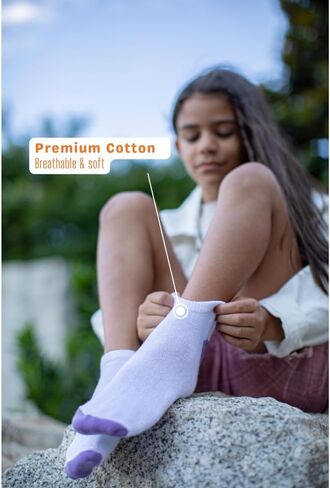 Kids Ankle Socks – Cushioned Athletic Sports Socks for Boys Girls Teens Youth (Ages 2-12+) 6 Pairs + 1 Bonus Pack in Saudi Arabia