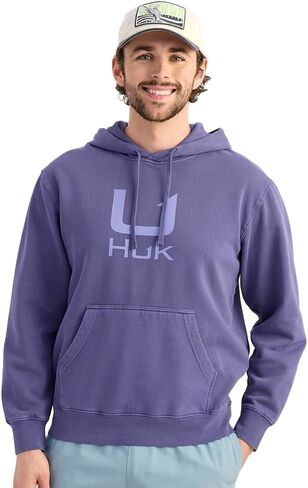 HUK Cotton Fleece Hoodie, Soft, Warm, Comfortable Hooded Sweatshirt Pullover for Men in Saudi Arabia