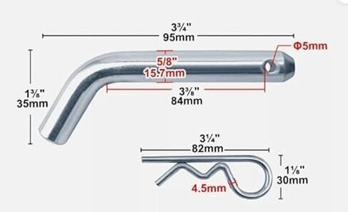 Heavy-Duty Trailer Hitch Pin & Clip with Grooved Head,Trailer Hitch Pin & Clip, 5/8-Inch Diameter,Fits 2-1/2 or 3-Inch Receiver(2Packs) in Saudi Arabia